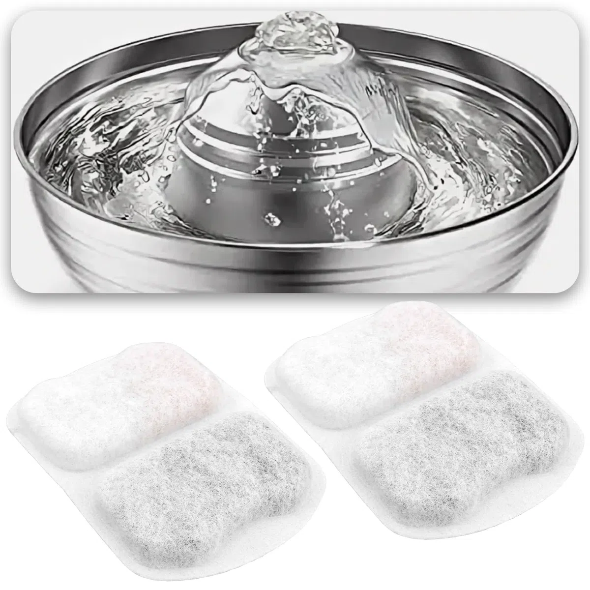 10 Juegos de Filtros de Agua para Perros de Repuesto Compatible con Oneisall de 7 L/230 Oz El Bebedero para Perros de Acero Inoxidable Modelo PWF-002