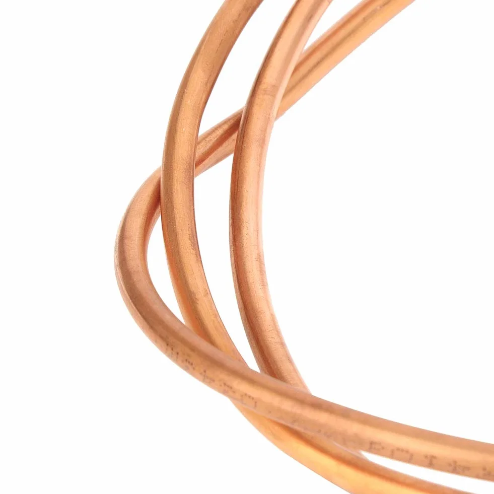 Bobina de Tubo de Cobre Blando, 6 mm Diámetro Exterior, 5 mm Diámetro Interior, 2 m Longitud, Resistencia a Corrosión y Altas Temperaturas