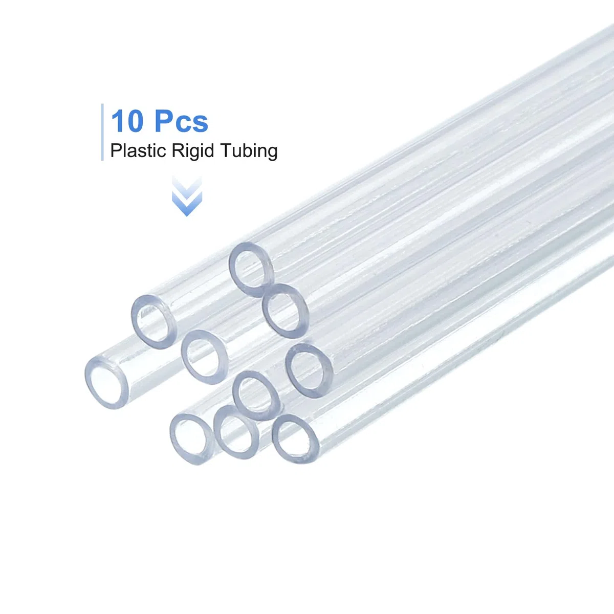 QUARKZMAN 10Pcs Tubo Plástico Transparente Rígido 2mm ID x 3mm OD, 0.5 Metros Longitud Tubos de Policarbonato para Tuberías de Agua Acuario, Sistemas de Refrigeración por Agua y Fontanería