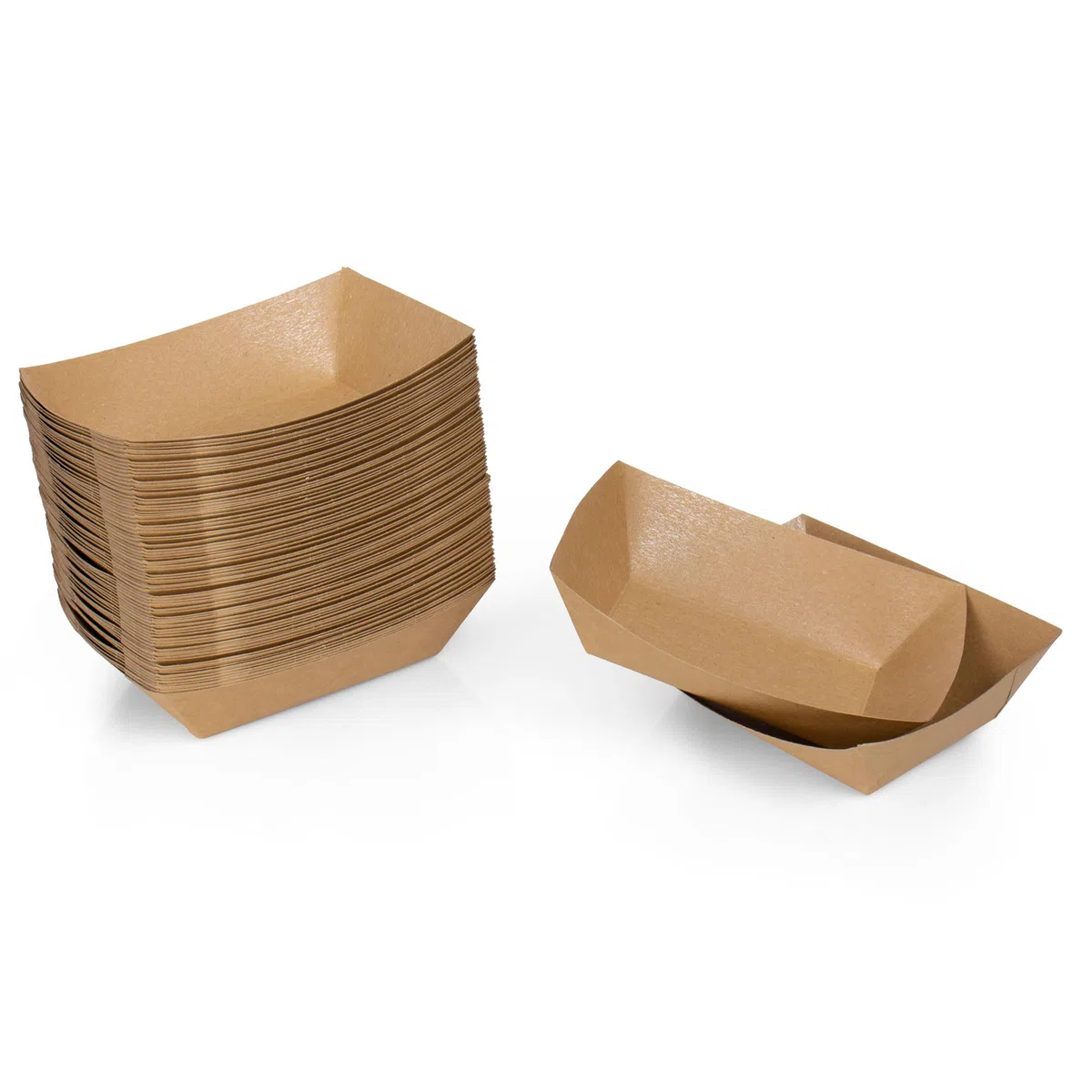 ANTETOK barco de papel desechable natural, barco de papel, muy adecuado para la exhibición de alimentos cómodos platos, platos, cajas de almuerzo, bandejas (19,4 cm 100 piezas)