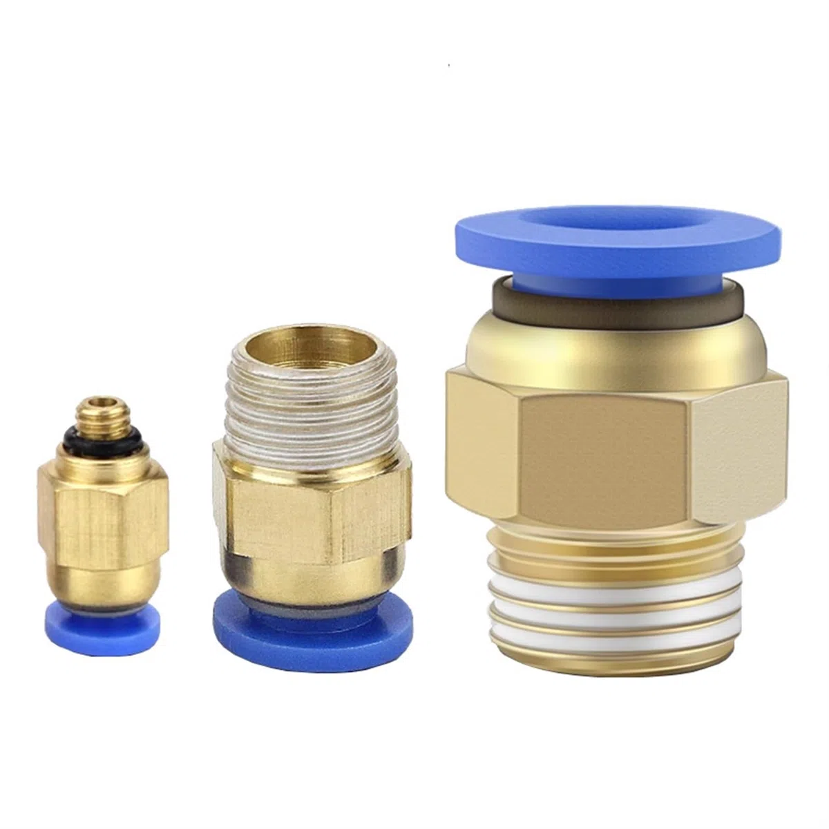 Tubo de 4mm, 6mm, 8mm y 10mm a M5, M6, M8, M10, M12, M14, rosca macho, conector rápido neumático de aire de un toque, 5 uds.(PC8-M10x1.5 PCS)