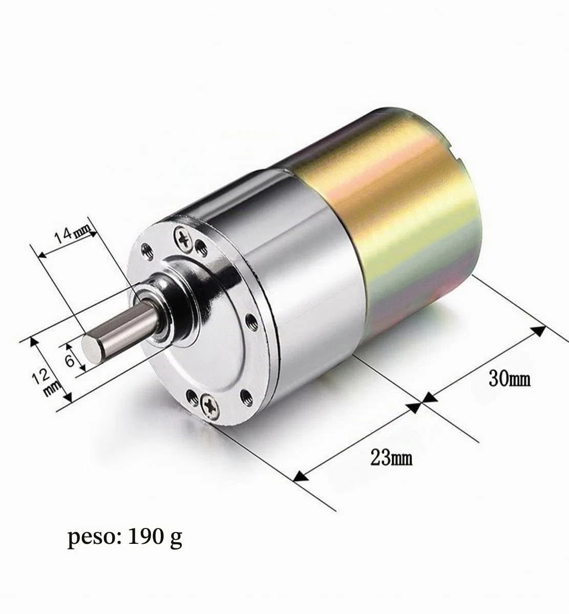 JZK 200RPM 12V DC Motor Alto Torque, 200 RPM 12V Micro DC Gear Motor 6mm Diámetro del eje, Reducción de velocidad Motor de engranajes eléctrico