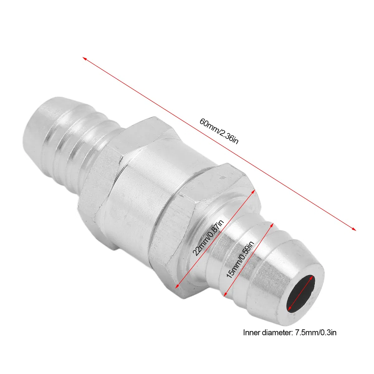 Válvula de Retención Unidireccional sin Retorno, Aleación de Aluminio Universal para Combustible, Gasolina, Aceite, Gasolina, Diésel Wat(14mm)