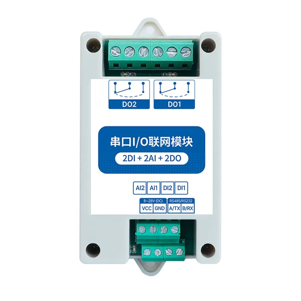 Módulos de red 2DI+2AI+2DO ModBus RTU I/O MA01-AACX2220 RS485 con puerto serie para PLC/pantalla táctil, salida de 2 interruptores Watchdog