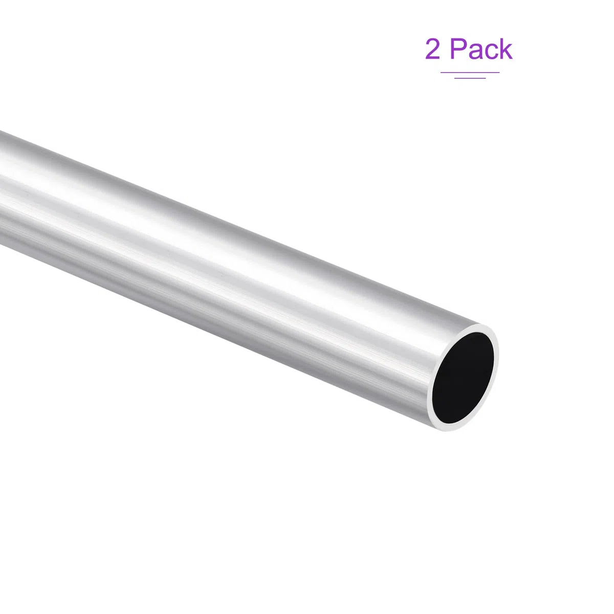 DMiotech 2 Paquete (25mm OD x 21mm ID) Tubo Redondo de Aluminio 6063 de 300mm de Longitud para Construcción de Estructuras Metálicas y Proyectos de Bricolaje