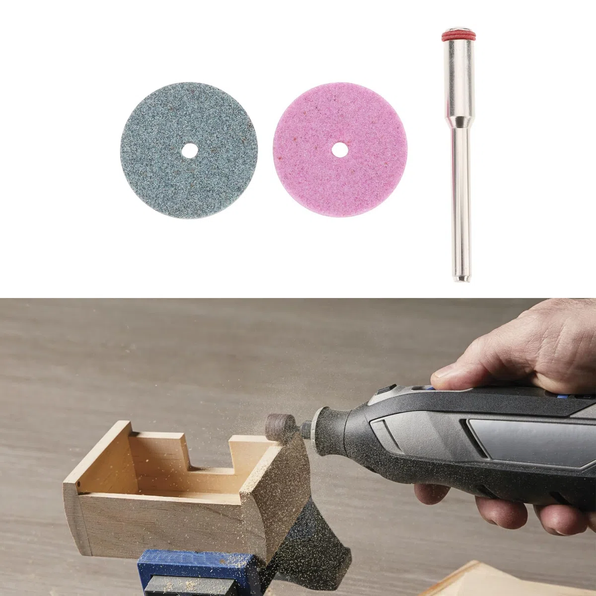 ECSiNG 20 ruedas de piedra de molienda de 1/8 pulgadas con varillas de conexión de 20 x 3 mm, compatibles con herramientas giratorias Dre-Mel