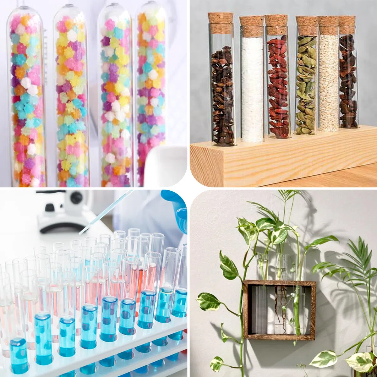 15 Piezas 30ml Tubos de Ensayo con corcho, 20 x 150 mm Tubos de Ensayo Transparente de Vidrio para Bodas, flores, Regalos, manualidades, Dulces, Sales de Baño, mesa de laboratorio