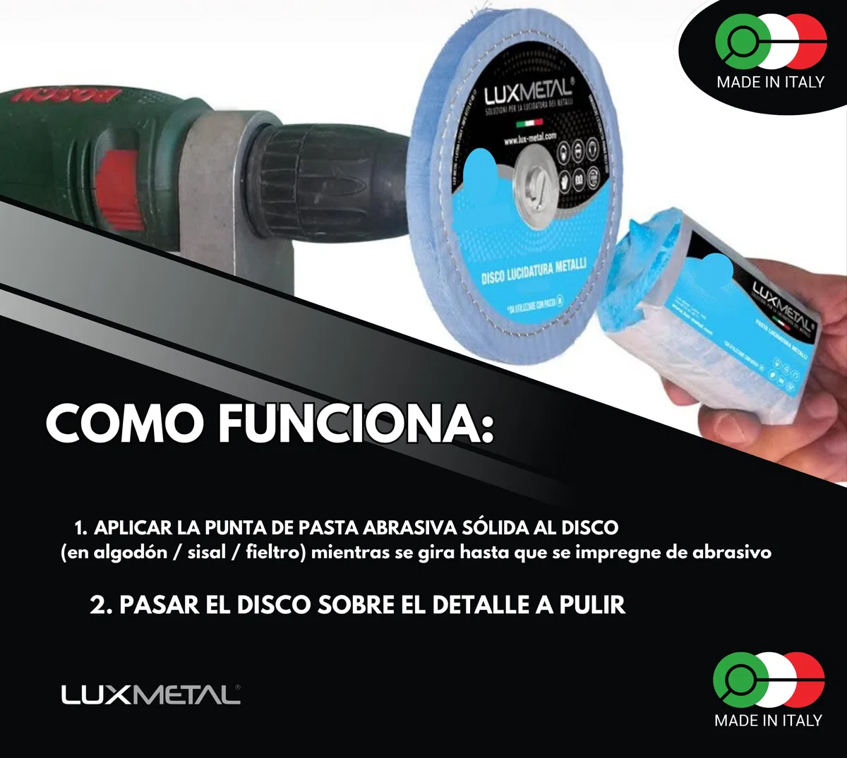 Pasta abrasiva sólida variante 350 gramos - Pulir aluminio pulir acero inoxidable latón cobre bronce hierro cromado. Perfecto para pulir metales con disco (Super Hard 350gr)