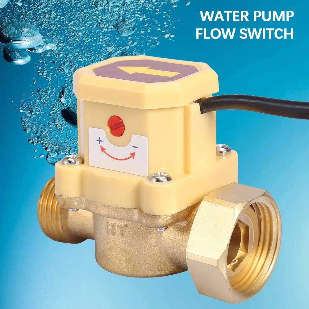 Interruptor del sensor de flujo de agua, G3/4-G1/2 Rosca Bomba de agua Sensor de flujo ajustable Presión Interruptor de control automático 220V, Sensor de interruptor de control de flujo de agua