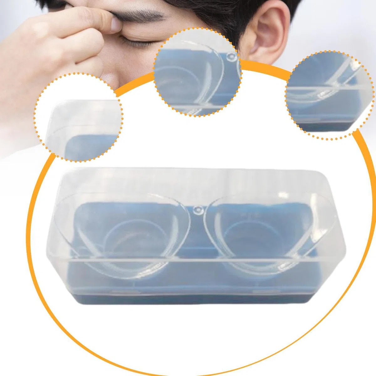 Juego de 2 Vasos Lavaojos de 8 Ml para Limpieza Ocular Y Desmaquillaje, Caja Azul, Individual