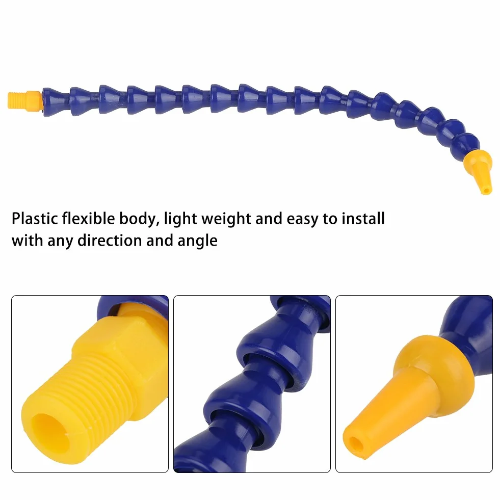 10 Tubos de Refrigeración de Aceite Flexible 1/8 BSPT con Válvula Ajustable Manguera de Plástico para Refrigerante Lavadora CNC Máquina de Corte Enfriamiento