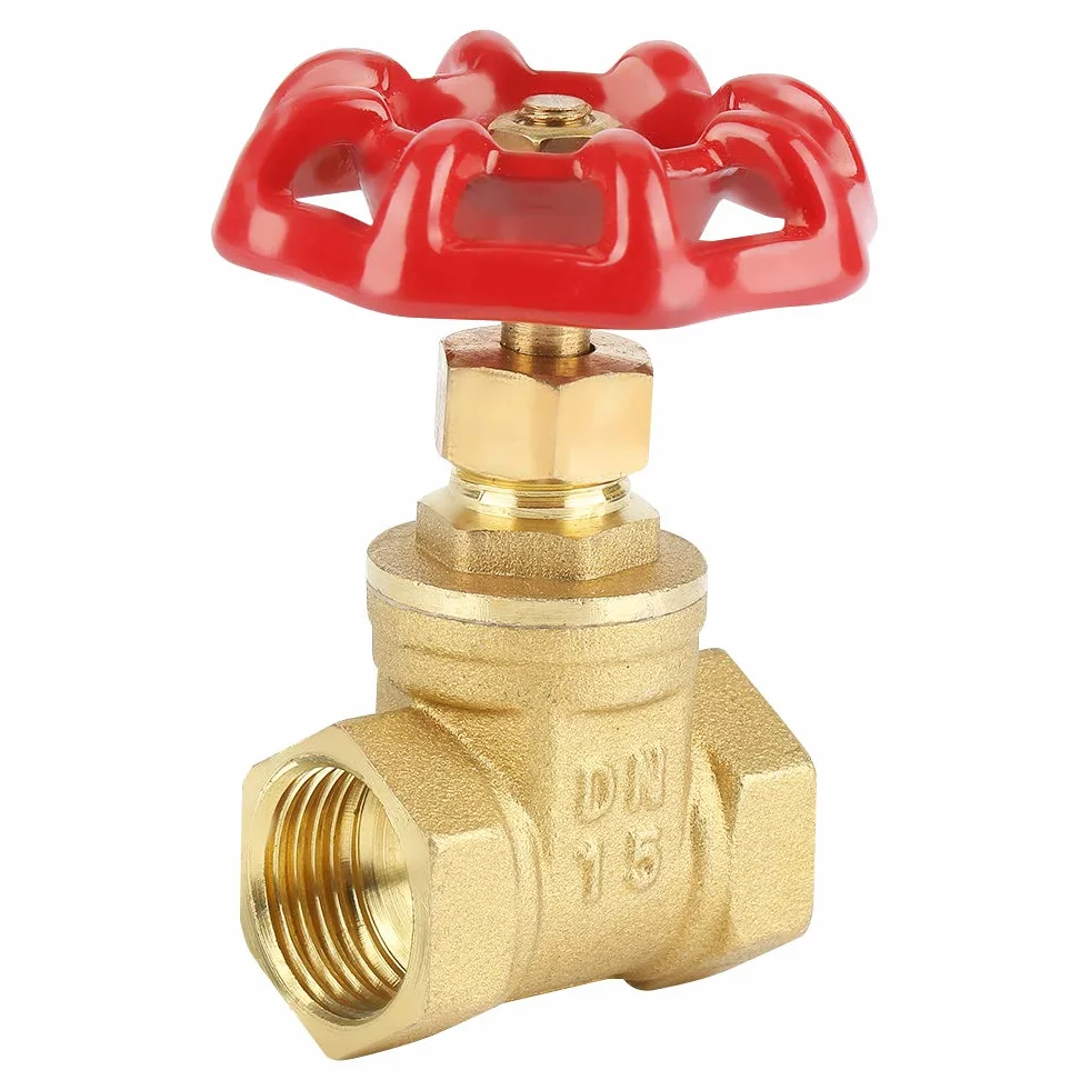 Válvula de Compuerta de Latón DN15, Válvula de Compuerta Giratoria BSPP G1/2, 232PSI para Agua, Aceite, Gas