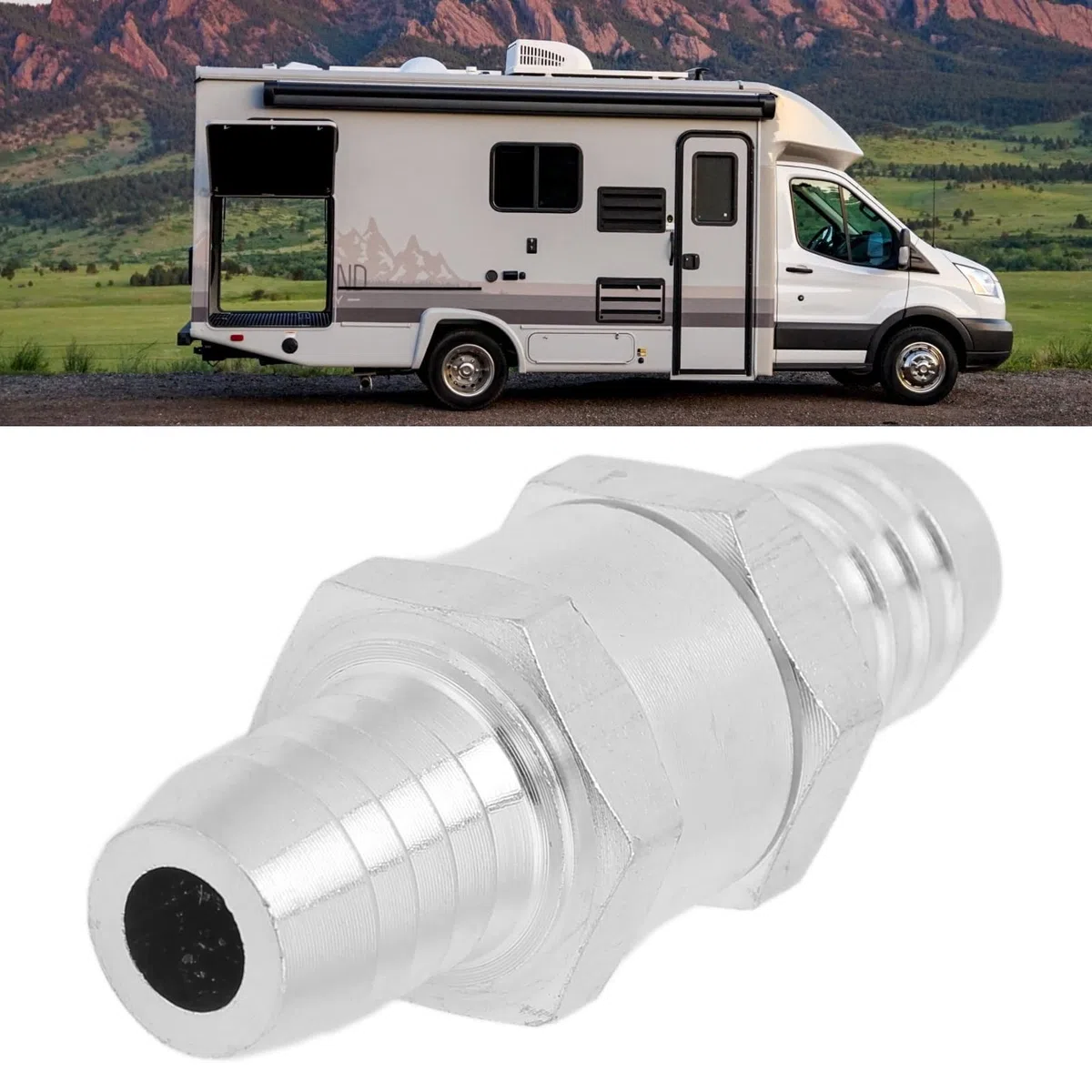 Válvula de Retención Unidireccional sin Retorno, Aleación de Aluminio Universal para Combustible, Gasolina, Aceite, Gasolina, Diésel Wat(14mm)