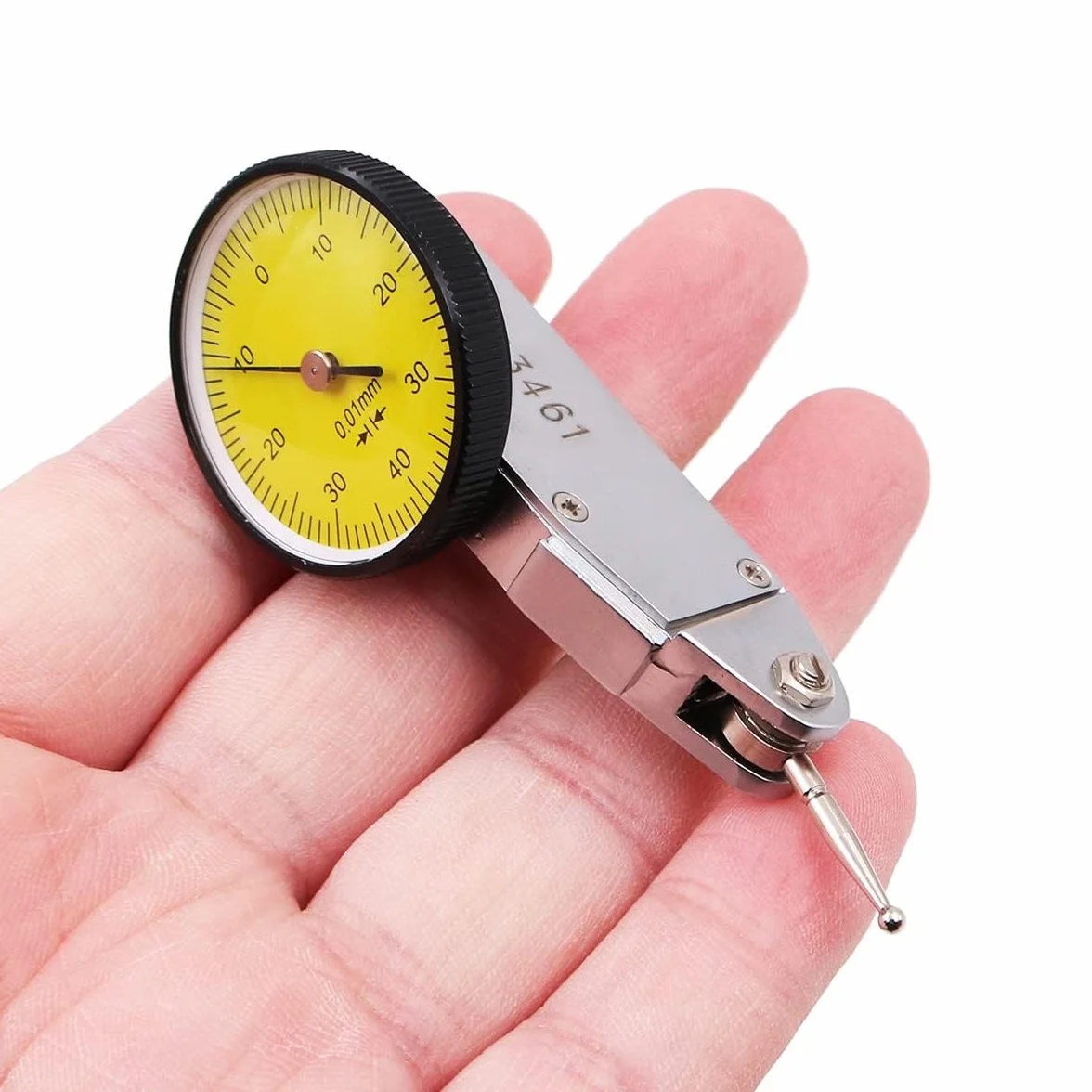 Indicador de dial 0.01mm Indicador de prueba de marcado de precisión Indicador de palanca Rango de indicador de dial 0-0.8 mm para mediciones durante el mecanizado Montaje e inspección