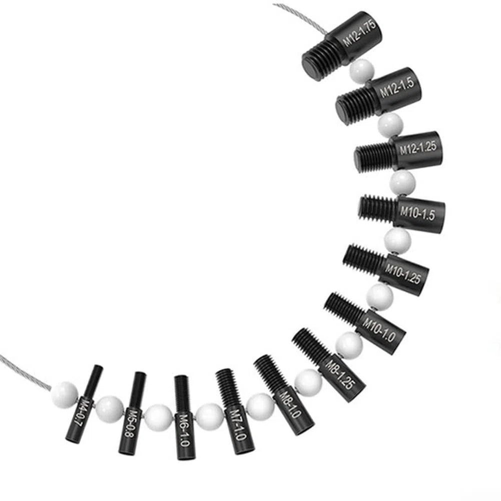 Juego de medidores de rosca de 26 piezas para identificación de tamaño de tuerca y perno | Métrico y para comprobador de rosca imperial | Kit de calibre de paso de tornillo de acero al carbono para