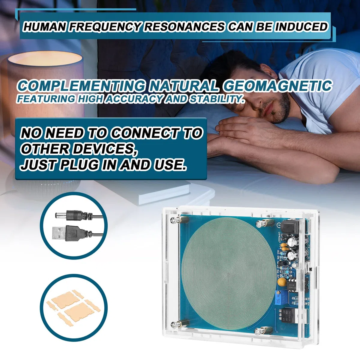 Karlak Generador de resonancia, 7,83 Hz s generador de resonancia de frecuencia ultrabaja con interfaz USB con luz indicadora de encendido y apagado