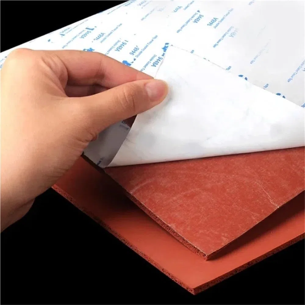 Lámina de esponja de silicona de celda cerrada de 100 mm, 500 mm y 150 mm, alfombrilla de espuma de goma de silicona roja autoadhesiva, 1 unidad(200x200x5mm)