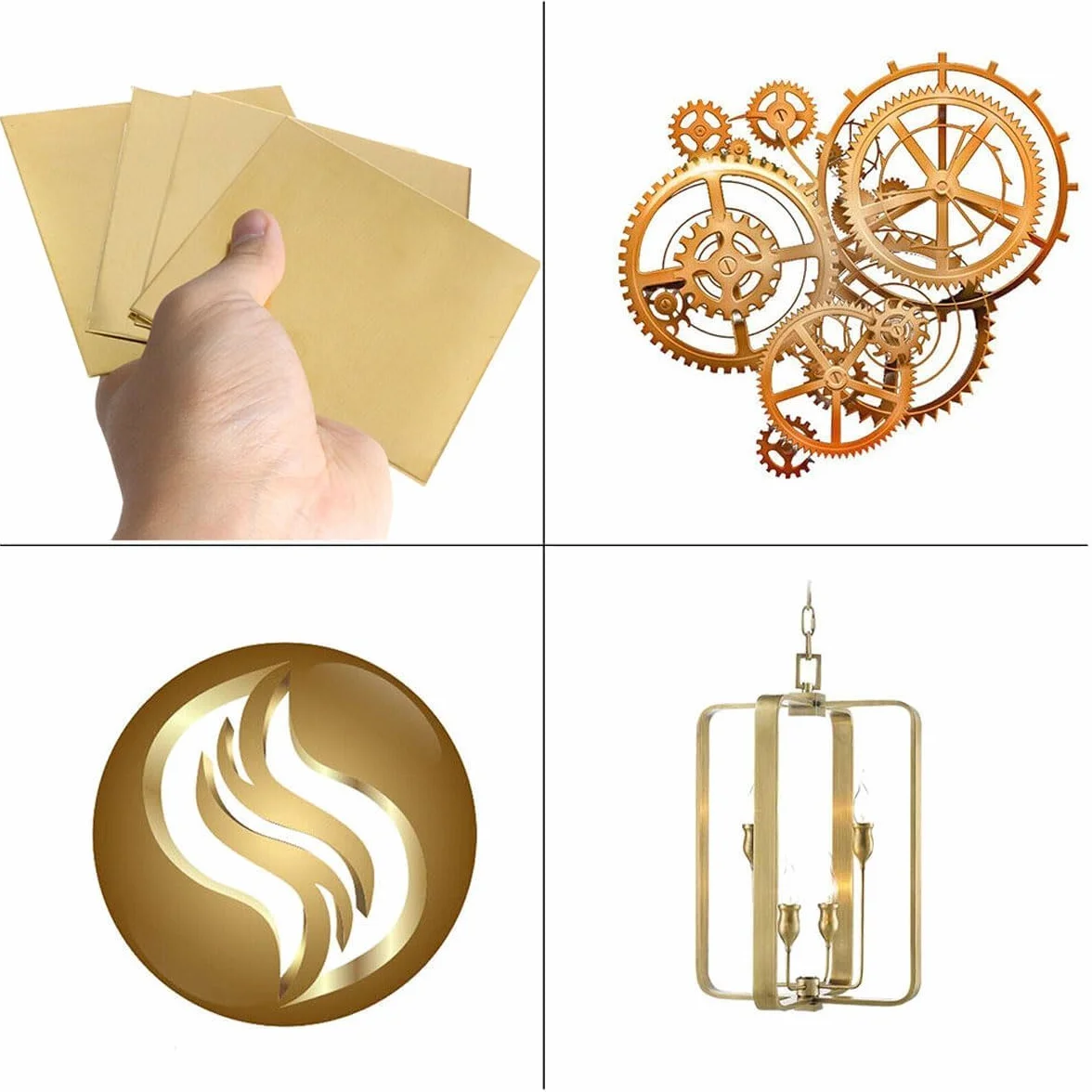 6 piezas Lámina de Metal deLatón, 0,5 mm x 50 mm x 50 mm, láminas de latón, grosor 0,5 mm, chapa de latón de 0,5 mm, placa de latón adecuada para la fabricación, corte según el tamaño deseado por