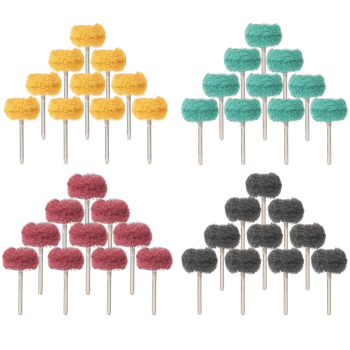 40 Piezas Rueda Abrasiva Pulidora 25 mm, Grano 80/150/240/400 Para Herramientas Rotativas Dremel