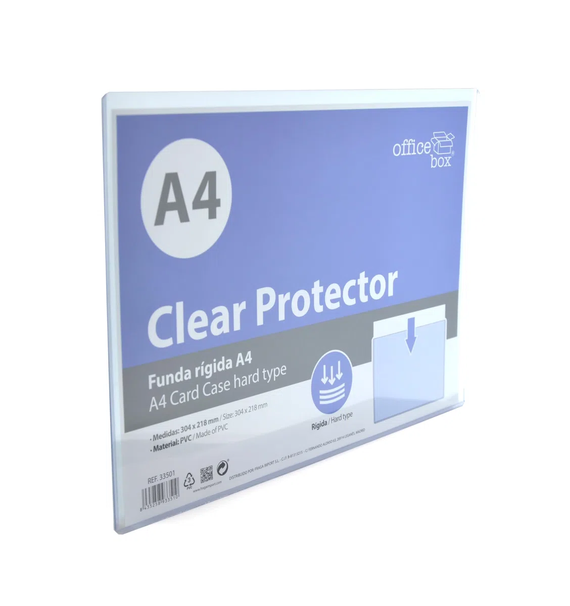 Pack 10 Fundas/Cubierta Protectora Para Carteles, Menús - Material Suave, Lavable y muy Rígido, Resistente al roce en acabado Extra Cristal con Apertura Superior by Office Box. (A4-30.4 x 21.8 cm)
