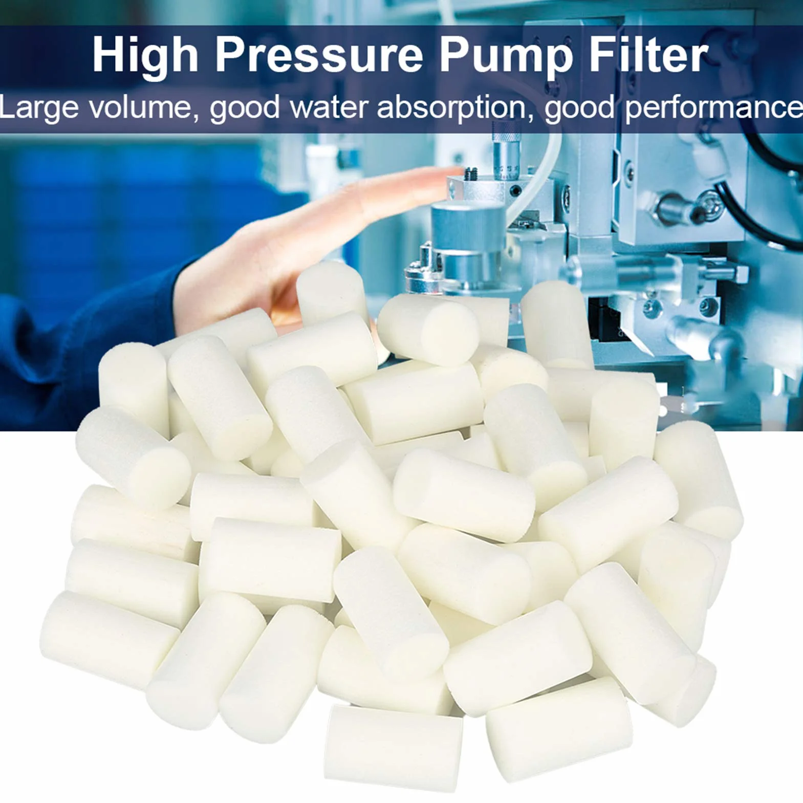 Aramox Filtro de Bomba de Alta Presión de 50 Piezas Filtro de Aire de Alta Presión Eléctrico PCP de Compresor PCP Reutilizable con Algodón de Fibra de Calidad para Compresor de Aire de 30MPA