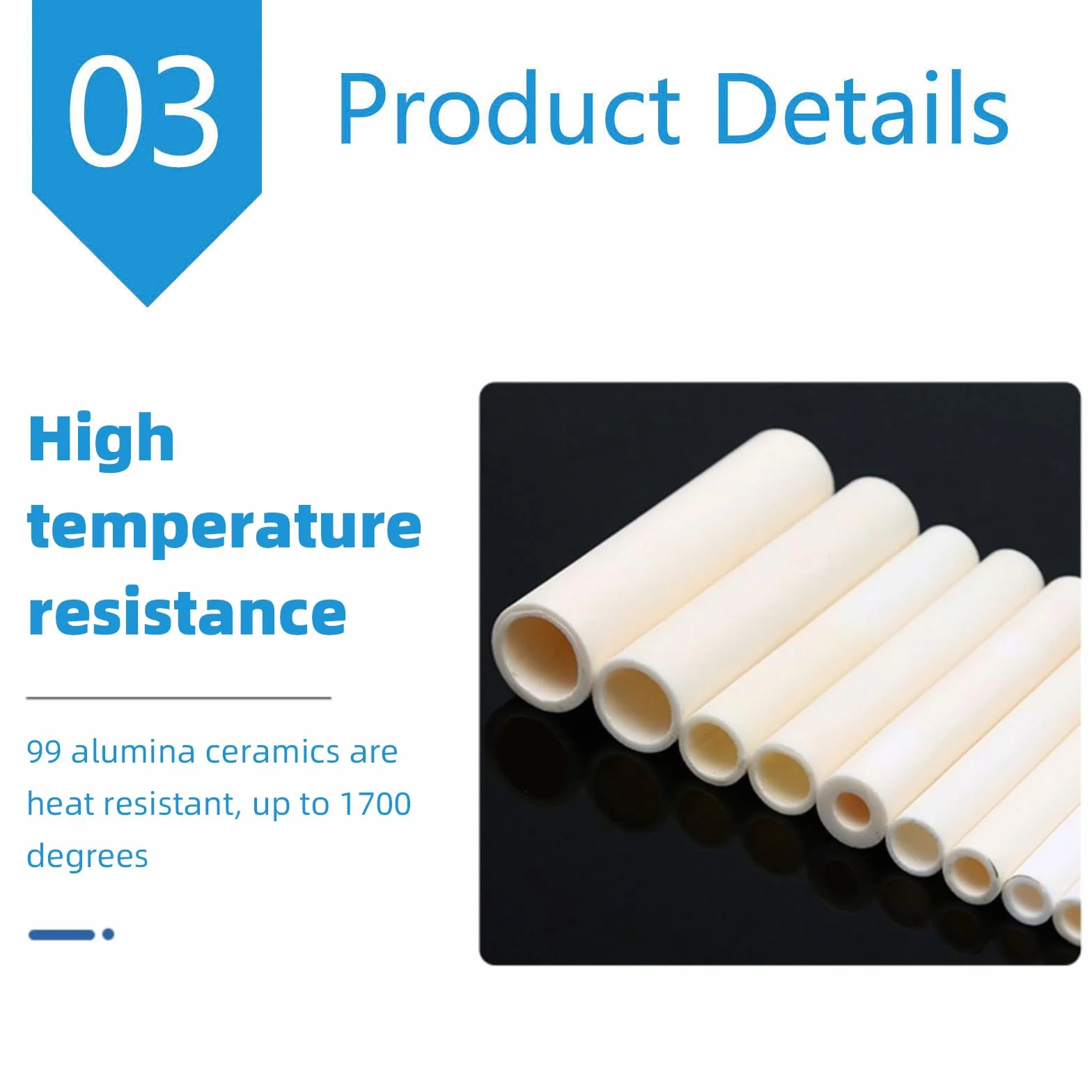 Tubo De Cerámica De Alúmina Tubería Aislante De Alta Temperatura para Experimentos con Modelo, Diámetro Exterior 4mm