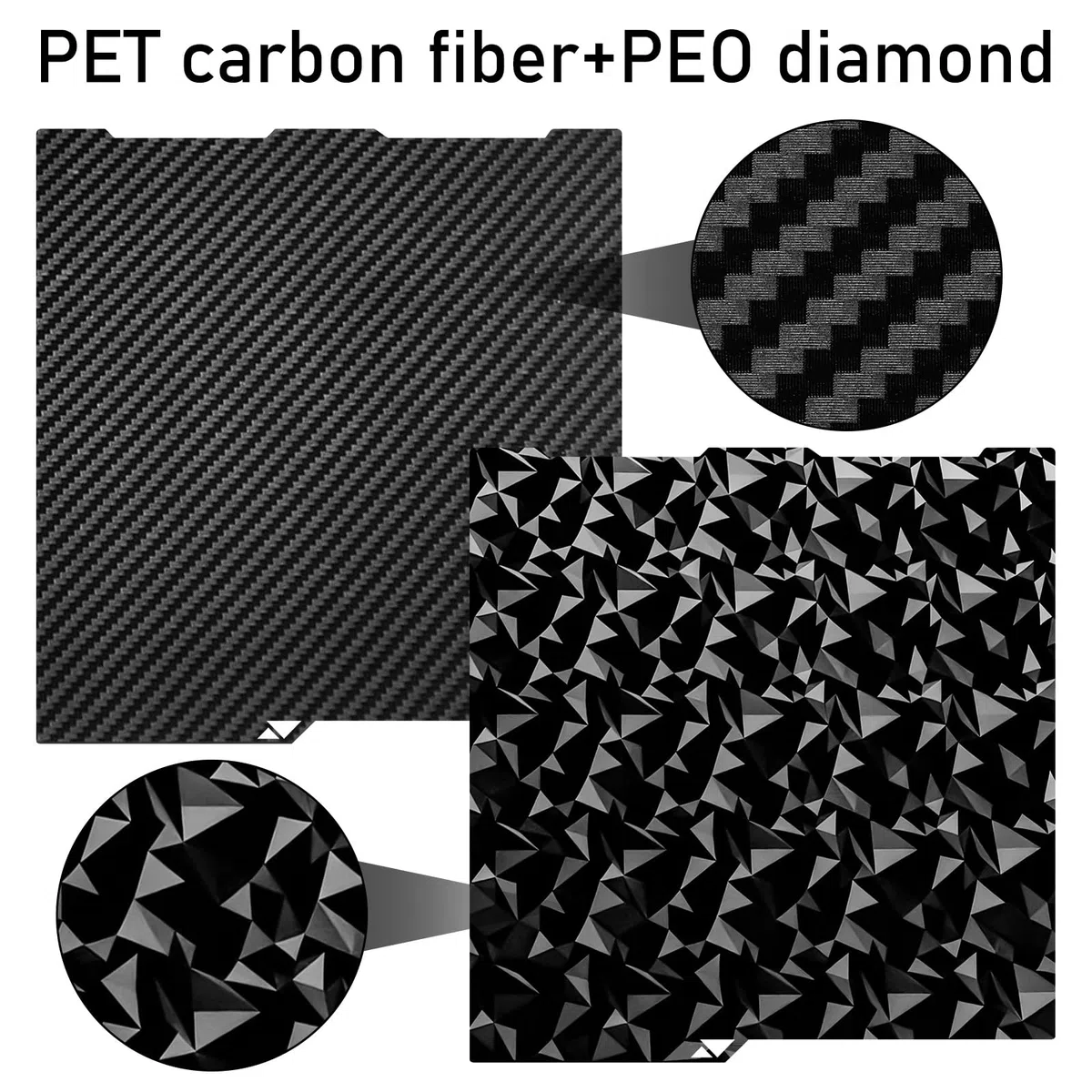 Placa de impresión texturizada de doble cara, 256 x 268 mm, PEO+PET doble capa de cama de impresión para Anycubic Kobra 3, tabla lisa de doble cara, cama climatizada, placa de chapa de acero para