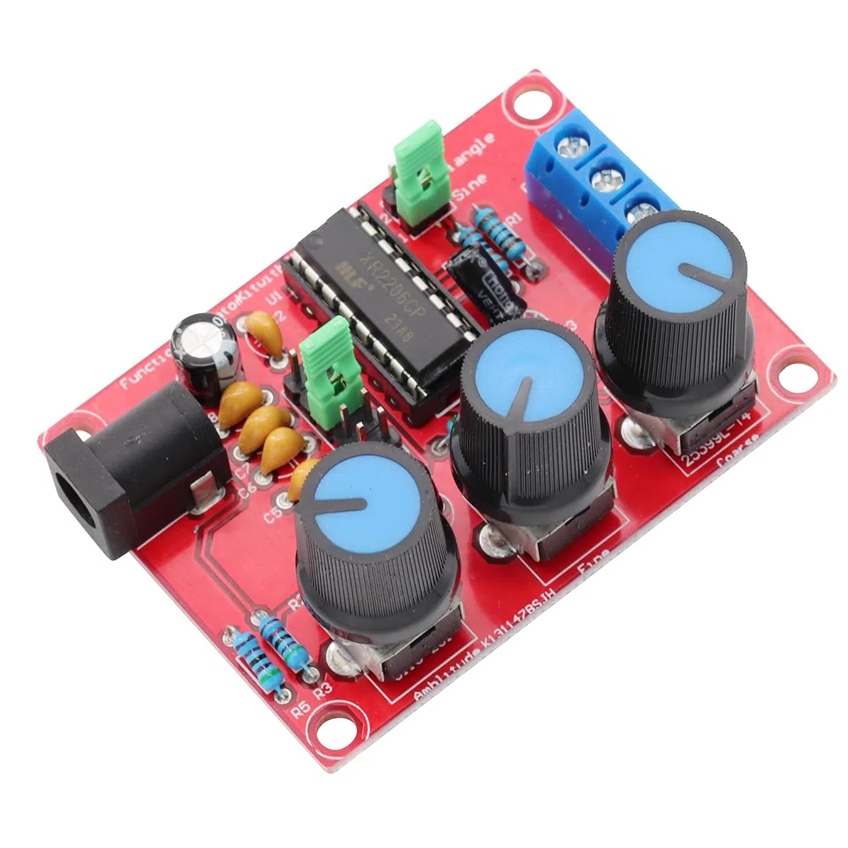 2 juegos de XR2206 Alta precisión Generador de señal de función kit de bricolaje 1HZ-1MHZ Amplitud de frecuencia ajustable Onda sinusoidal/onda triangular/onda cuadrada con instrucciones
