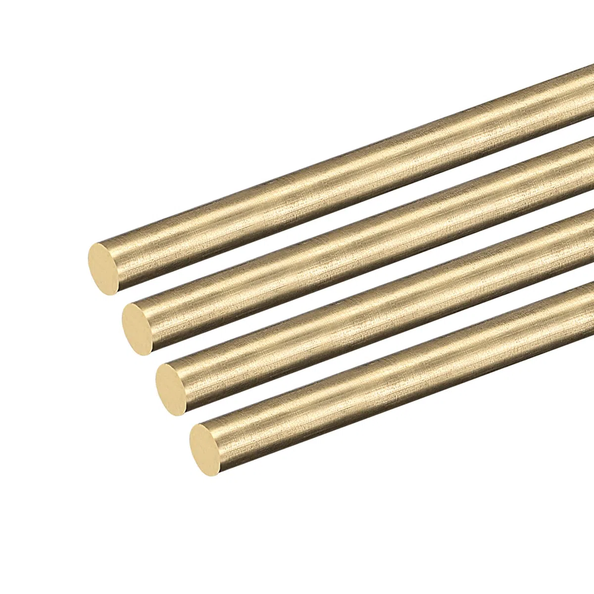 DMiotech 4 Paquete 6mm x 150mm, Latón Sólido Redonda Varilla, Latón Varilla Torno Barra Material para Bricolaje Artesanía