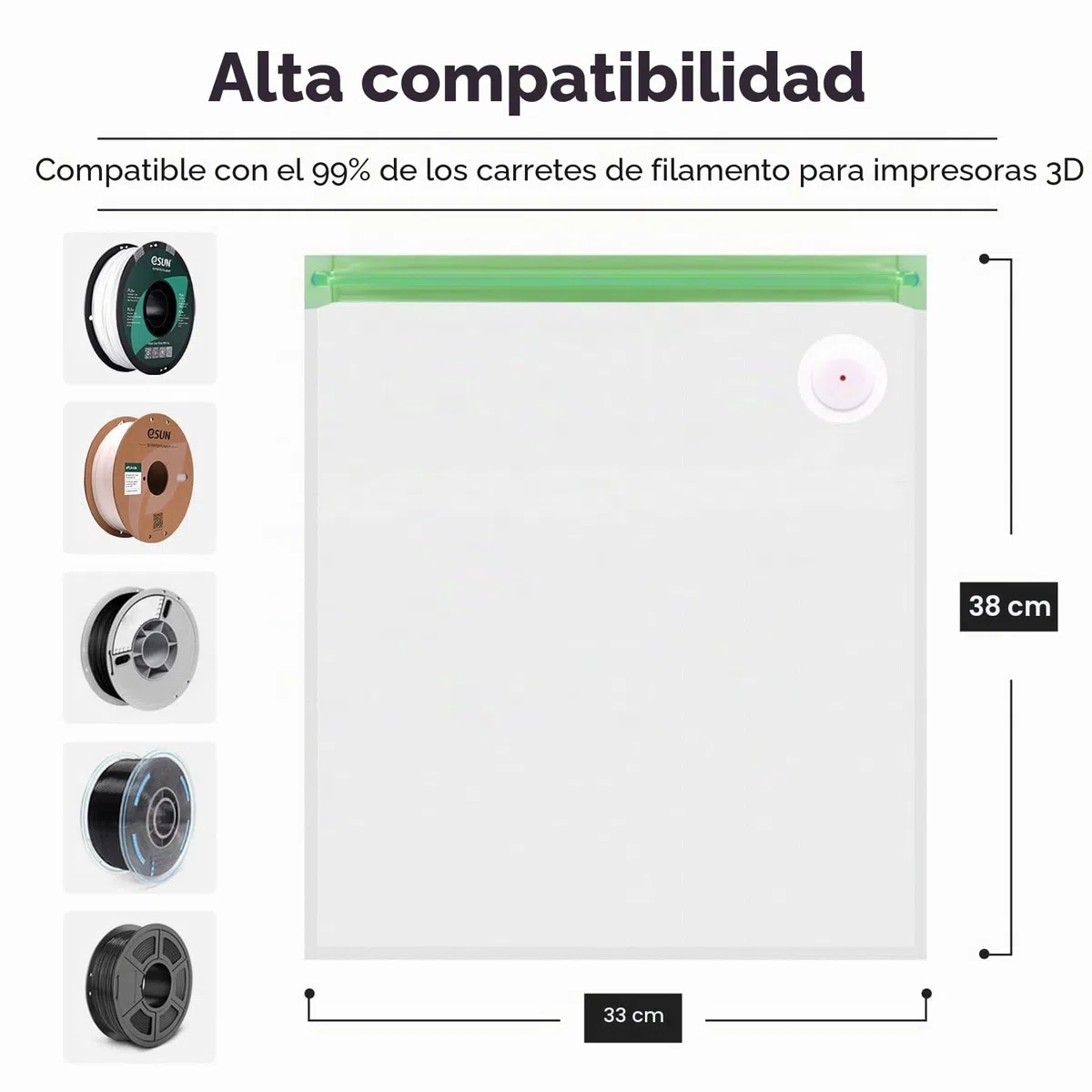 eSUN Kit de Vacío Actualización, 10 Piezas Impresora 3D Filamento Vacío Bolsas de Almacenamiento Reutilizable con Bomba USB, Bolsa Sellada al Vacío para Almacenar Filamento de Impresora 3D