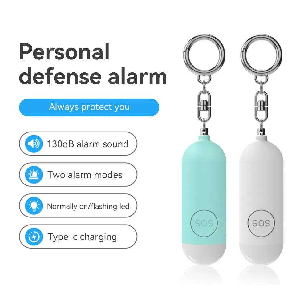 Llavero Alarma Defensa Personal Emergencia Llavero Seguridad Personal protección pánico Alarma autodefensa (Azul)