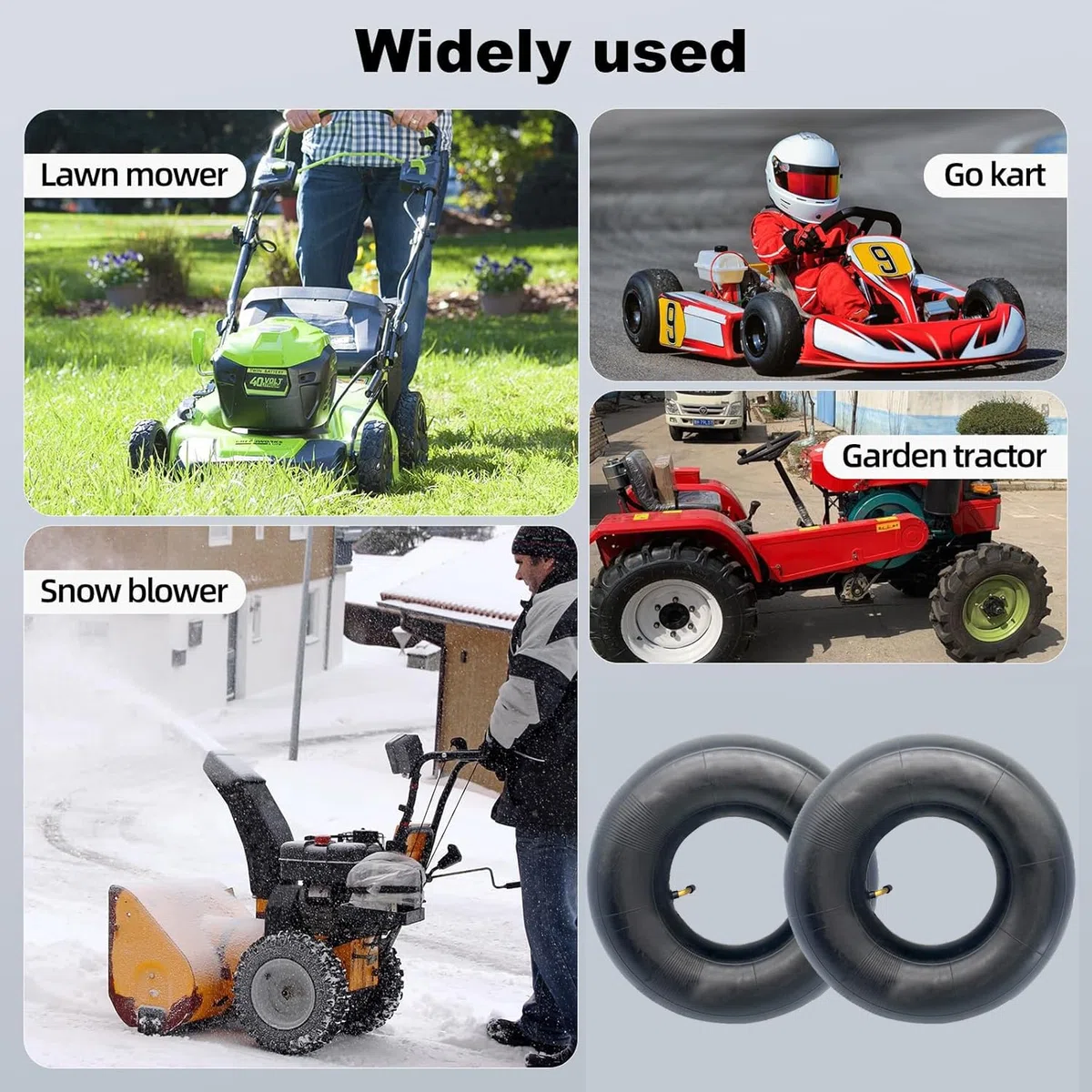 Paquete de 2 cámaras de aire 2.80/2.50-4 con válvula curva. Cámaras inflables 2.80/2.50-4 para cortacéspedes, carretillas, remolques de jardín,karts,carritos de playa,empacadoras de césped