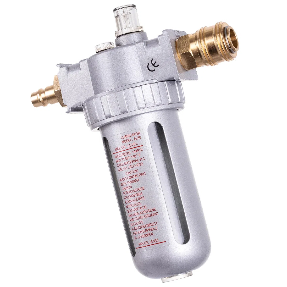 TC TECHNIC El Lubricador de Aceite Asegura Una Dosificación Automática de Aceite Al Dispositivo Presión Máx. de Trabajo 10 Bar Flujo de Aire Máx 4000 L/Min Tamaño de Rosca 1/2" (~19 mm)
