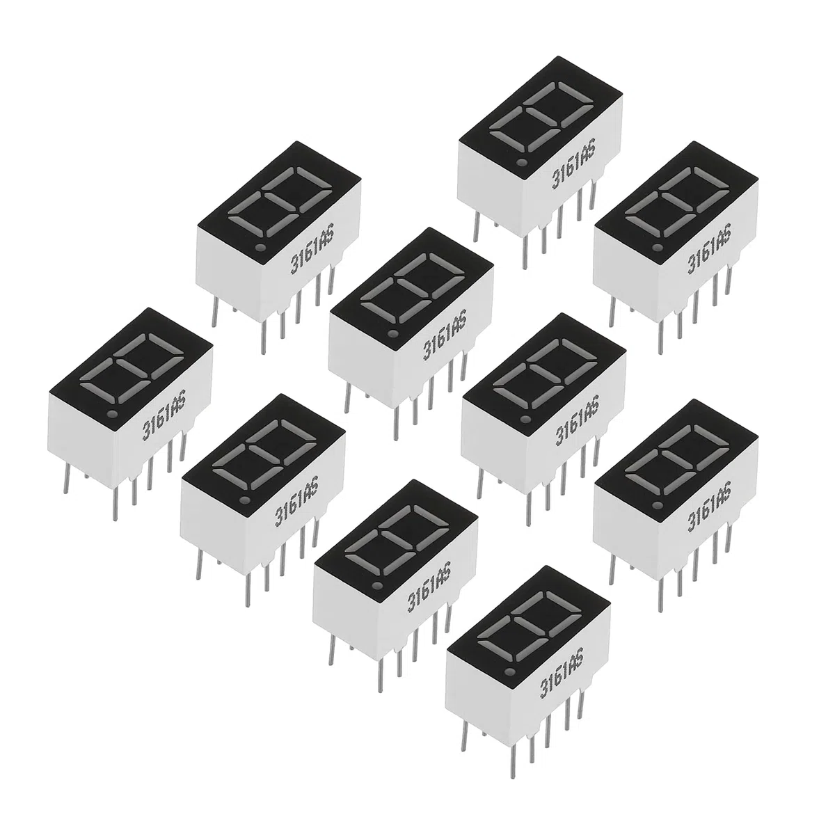 PATIKIL LED Pantalla Digital Tubo, 10 Paquete Común Cátodo 7 Segmento 10 Pasador 1 Bit 2.1V 0.36" Dígito Altura LED Pantalla Módulo para Electrónica Conductor Placa, Rojo