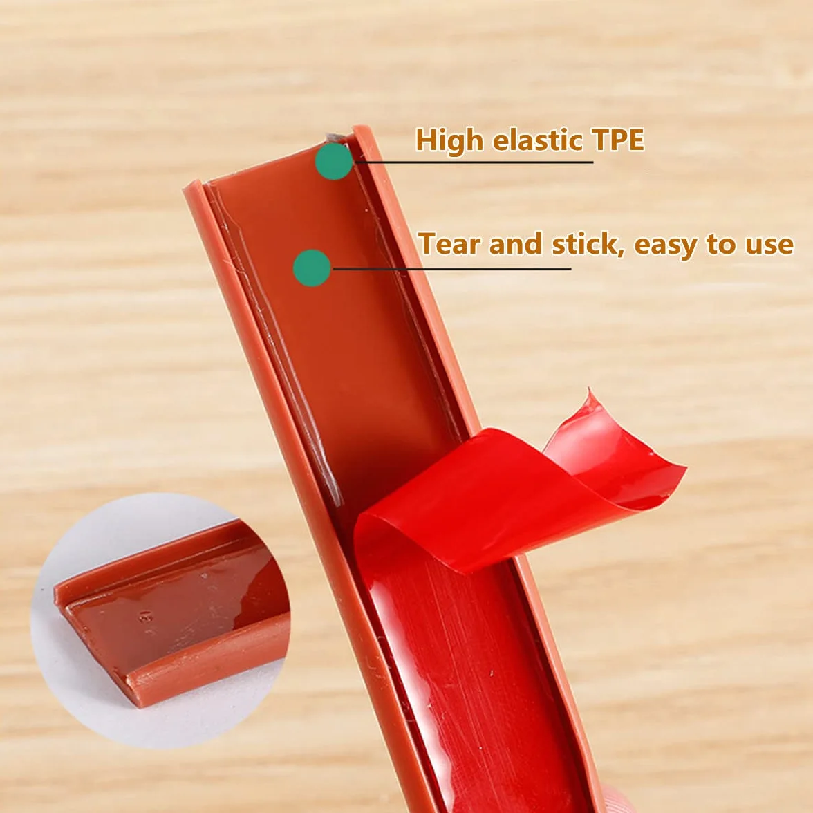 Cinta autoadhesiva de TPE de 5 m para bordes de muebles, tira de sellado en forma de U, tira de borde de encimera de cocina, anticolisión a prueba de golpes para armario de bricolaje (16 mm, azul)