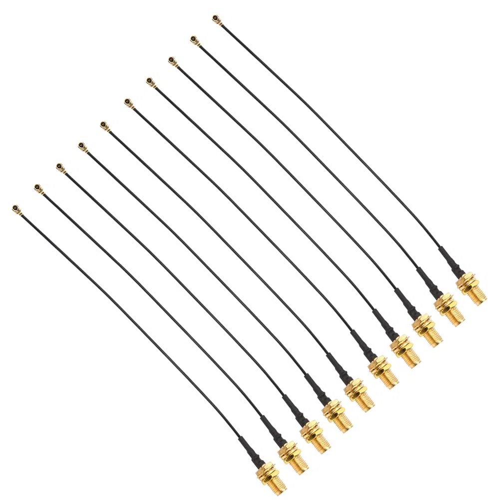 Eacam Cable Adaptador RF de 10 Piezas, Cable Flexible a SMA K/U.FL, Alimentador de Antena de 15 Cm, Cable Puente, Material de Latón de para Módulo de Reconocimiento Facial, Apto