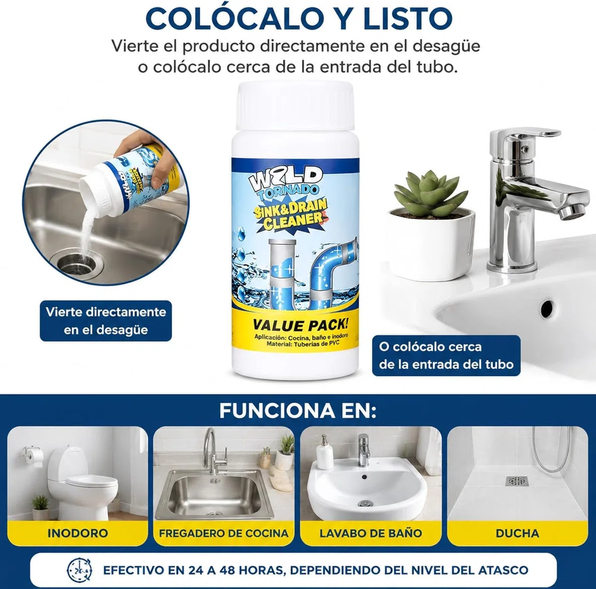 Drainelix Espuma, Drainelix Desatascador,Effectively Removes Hair, Grease, Soap and Food Residues, for Sinks, Showers, Toilets and Pipes, Quick and Convenient Use (1 pcs)