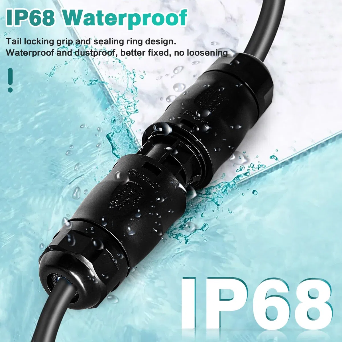 Jadeshay Conector Solar,Betteri BC01 Conector de Alimentación Macho IP68 Impermeable Conector de Cable 3 Pines para Microinversores Hoymiles Deye