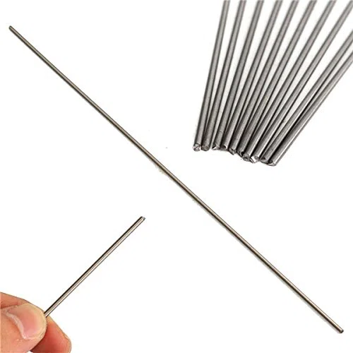 EsportsMJJ 10Pcs 2mmx250mm Titanio Barra Redonda Grado 5 Varilla Tubo