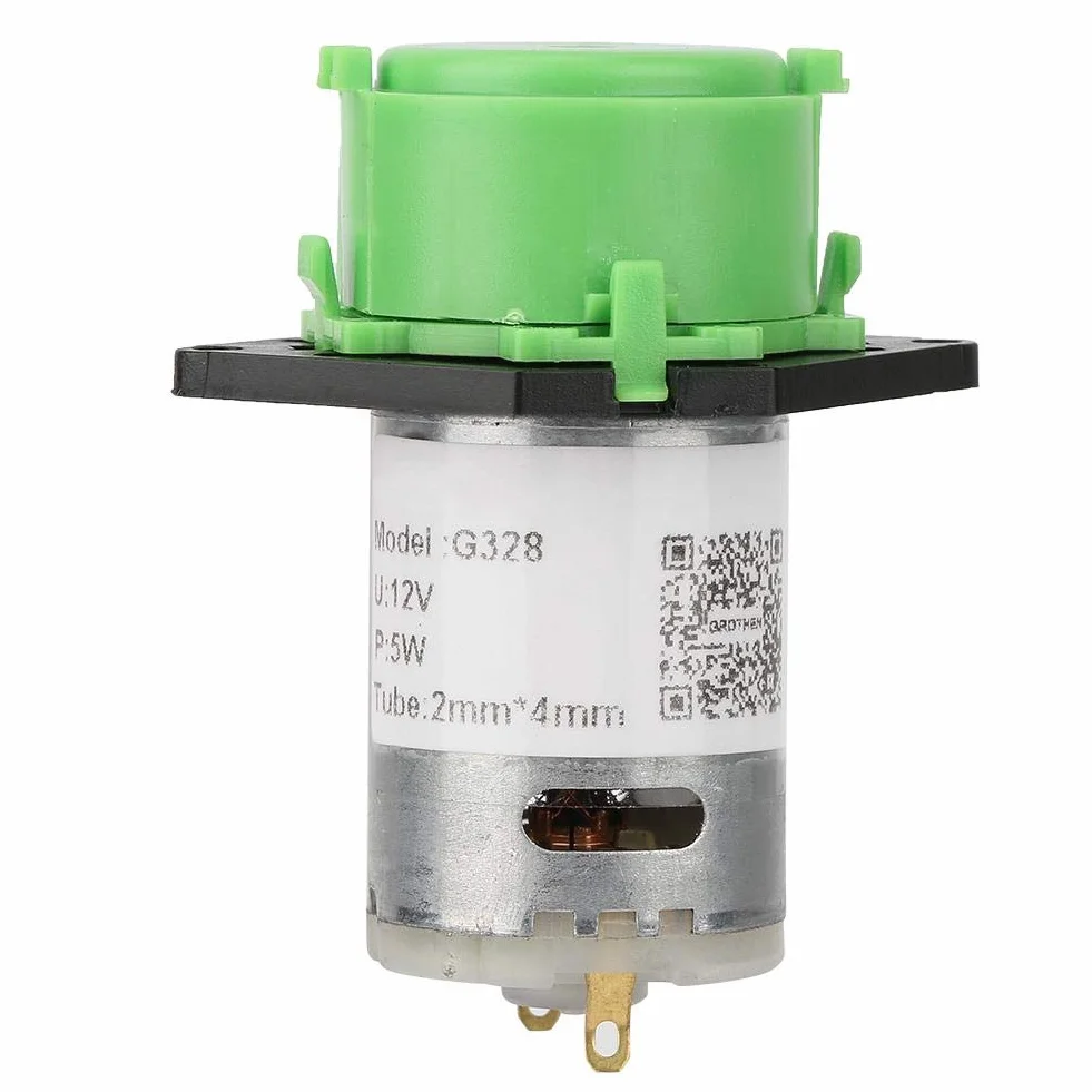 Bomba Peristáltica 12V DC para Microdosificación Autocebante con Cabezal de Dosis, 2x4 Tubos para Laboratorio, Acuarios y Análisis Químico (Verde 2x4)
