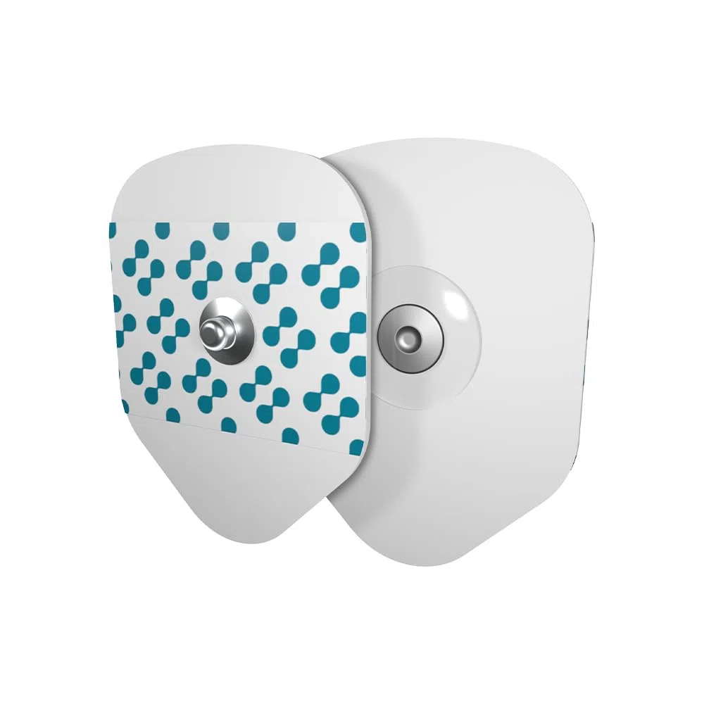 Electrodos de ECG desechables, 36 x 48 mm, para pruebas de estrés y monitorización basal, gel sólido hipoalergénico, adhesión segura, compatibles con todos los modelos de ECG – 2 paquetes de 50