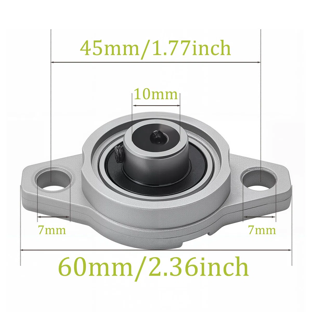4 Piezas Cojinetes de Bloque de Almohada Cojinete de Brida Rómbico Aleación de Zinc de Cojinete para Maquinaria de Transporte (10mm Diámetro Interior)