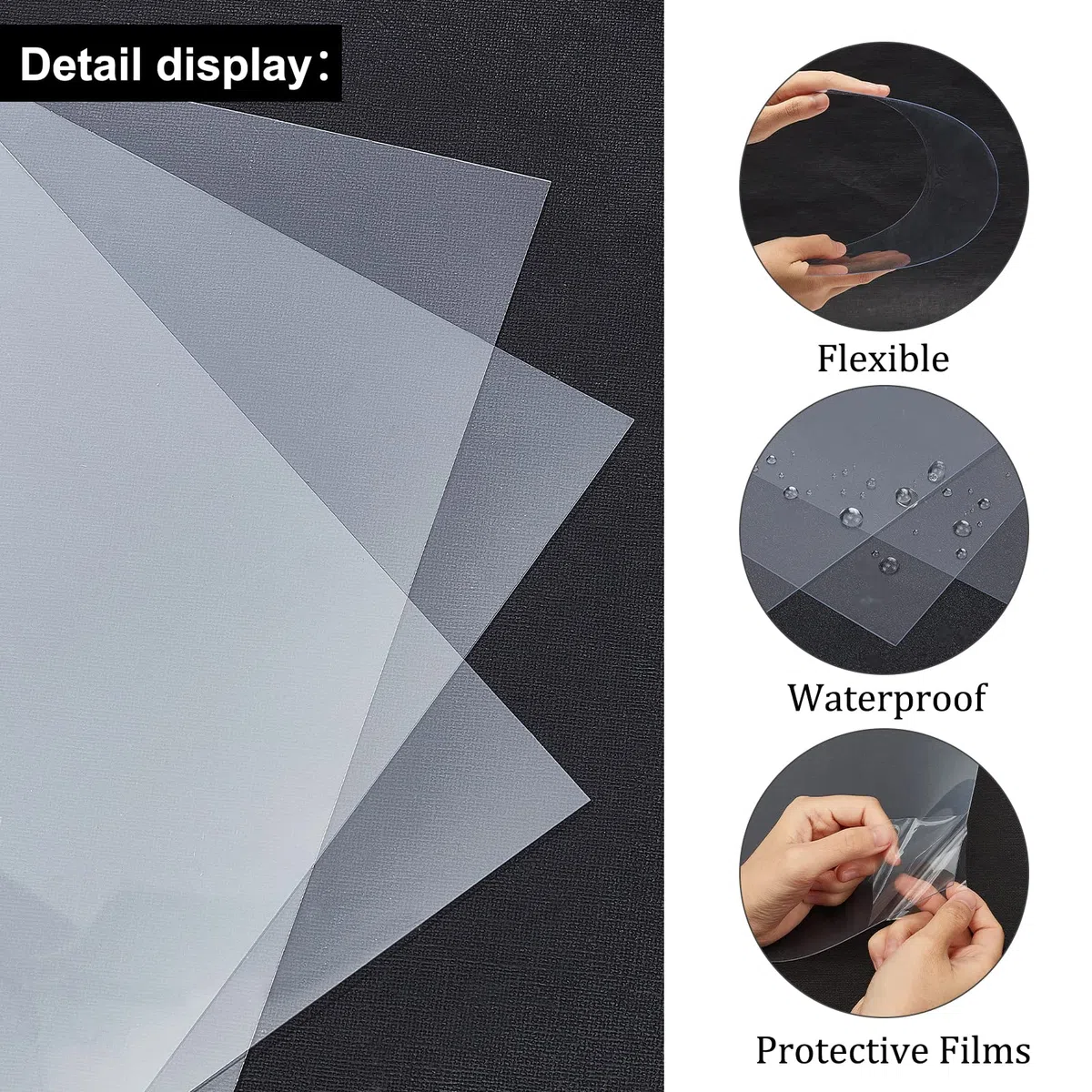 OLYCRAFT 8 láminas de plástico PET de 0.02 pulgadas gruesas transparentes flexibles para marcos de fotos placas de plástico fáciles de cortar para proyectos de arte de bricolaje 30.1 x 30 cm