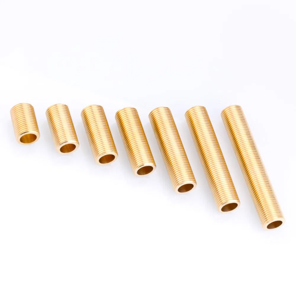 Boquilla roscada de latón de 25 mm, tubo roscado de latón para conectores de tanque, longitud de 120 m
