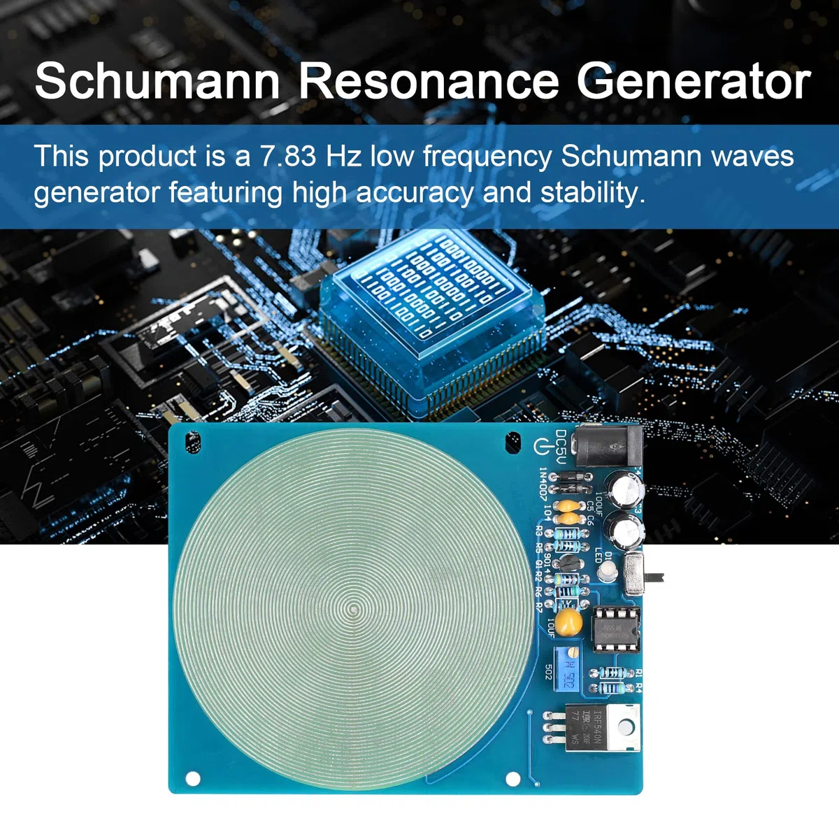 Karlak Generador de resonancia, 7,83 Hz s generador de resonancia de frecuencia ultrabaja con interfaz USB con luz indicadora de encendido y apagado