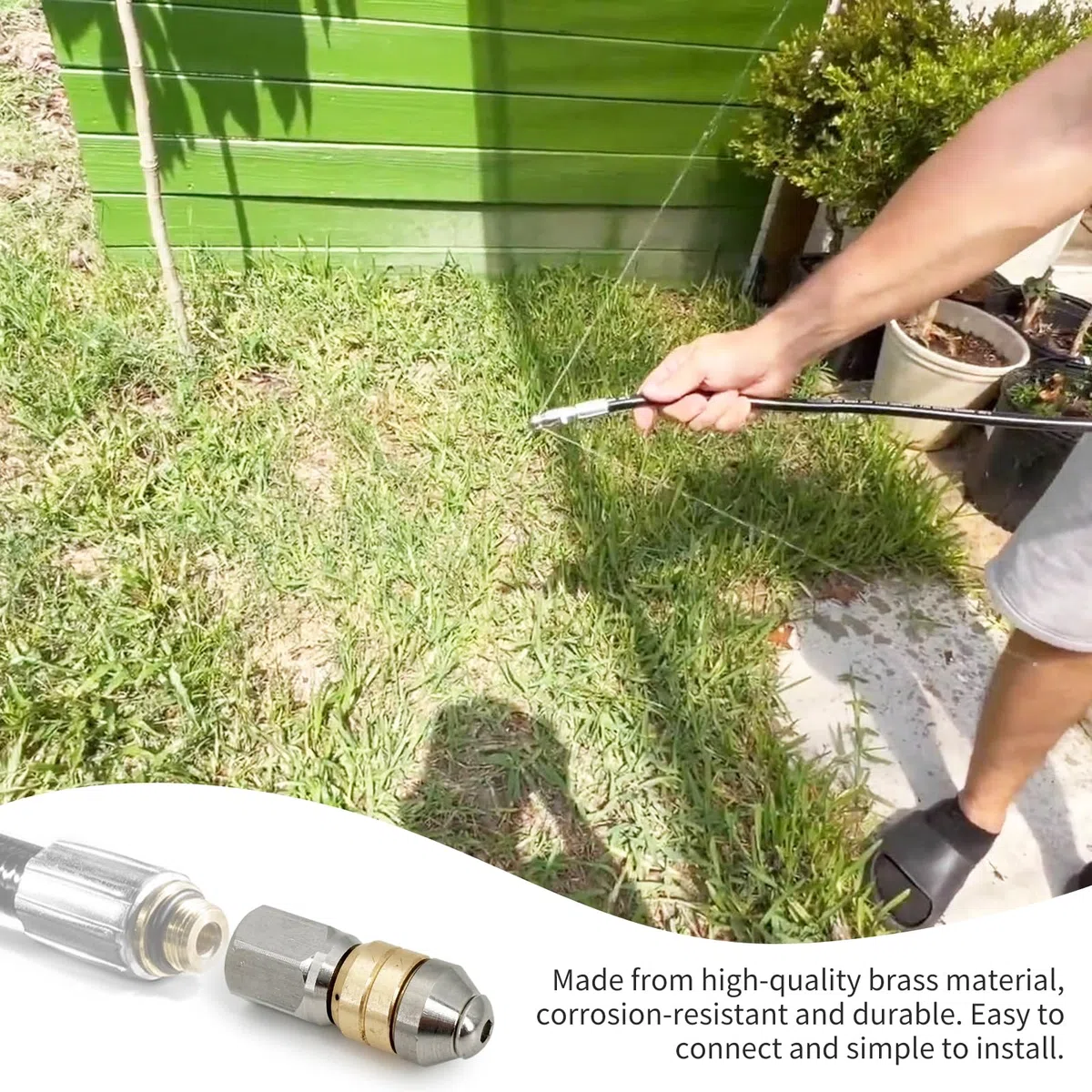 Boquilla de limpieza de tuberías de punta giratoria para Kärcher – Boquilla de limpieza de tuberías giratoria de acero inoxidable 1/8 IG para Kärcher Kränzle Nilfisk WAP | Accesorios de alta presión