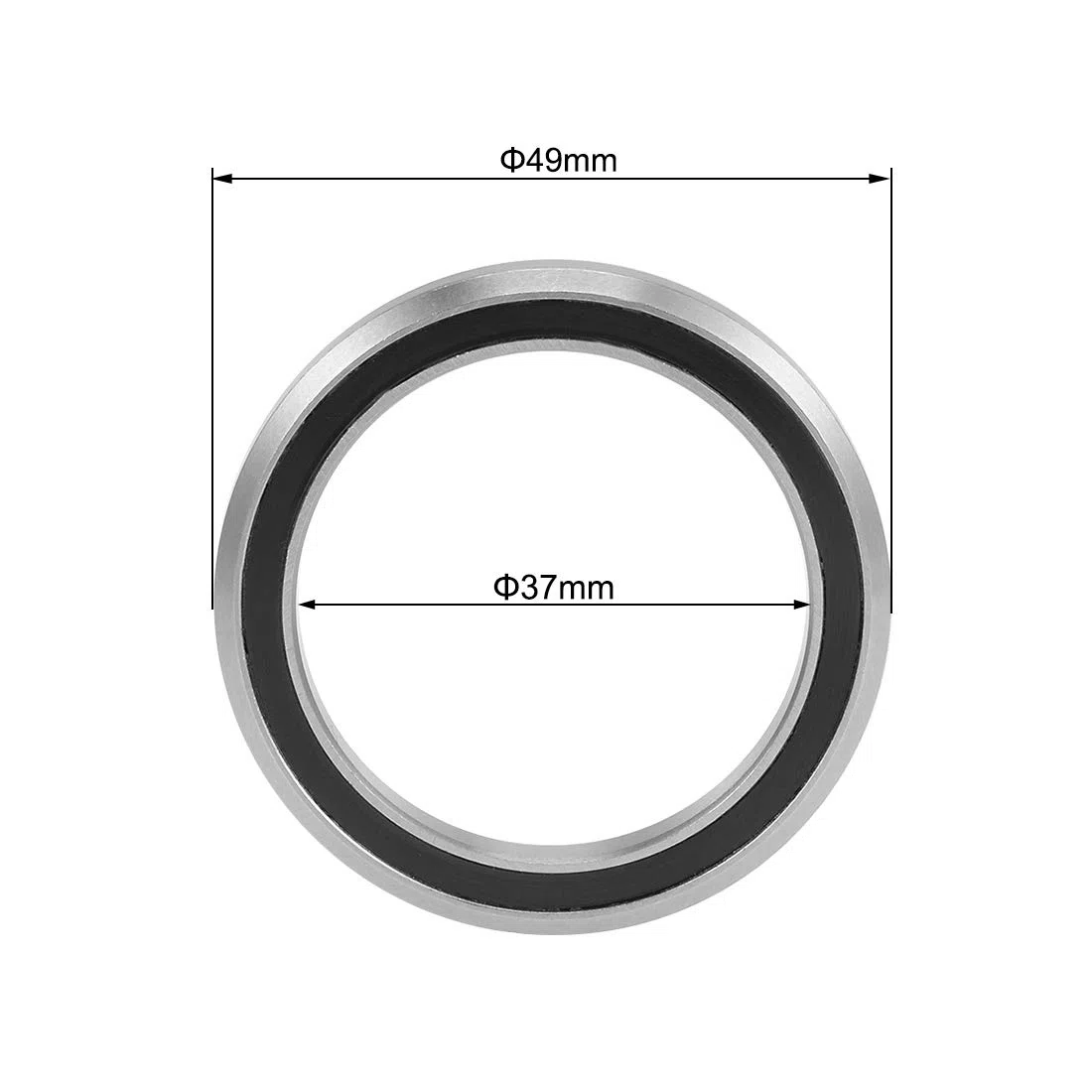 sourcing map MH-P21 Rodamientos Auriculares Bicicleta 37x49x7mm Acero Cromado Sellado Rodamientos