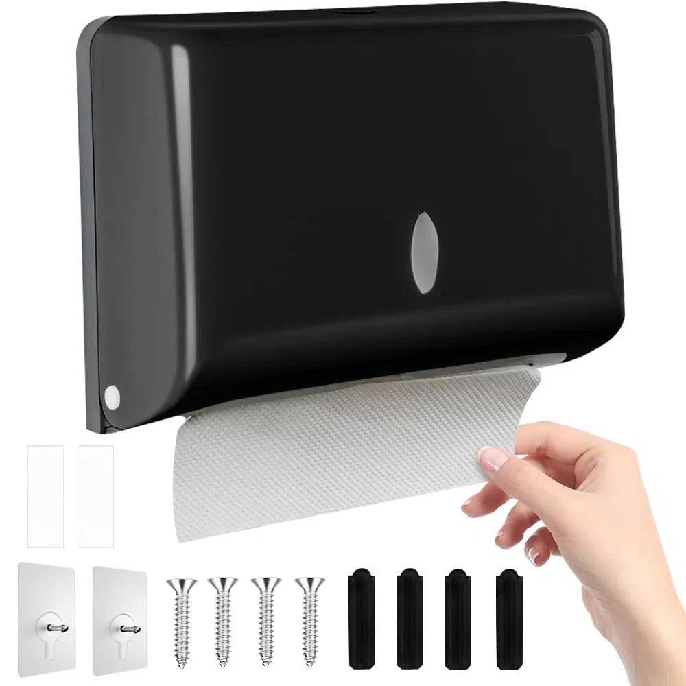THATSRAD Dispensador de Papel de Manos Admite 200 Toallas/225 mm * 75 mm Dispensador de Papel Toalla de Pared Antibacteriano Dispensadores de Papel Higiénico, Dispensador Toalla Baño (27x20,5x10cm)