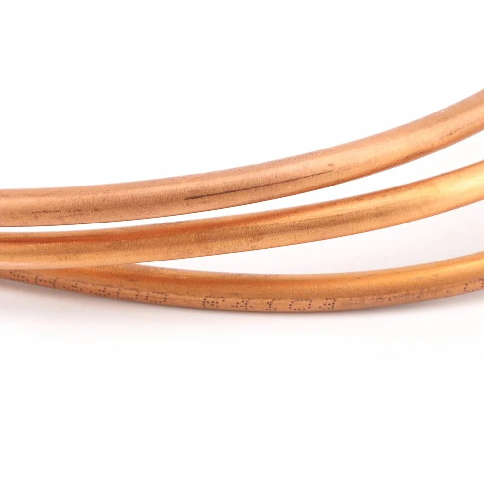 Bobina de Tubo de Cobre Blando, 6 mm Diámetro Exterior, 5 mm Diámetro Interior, 2 m Longitud, Resistencia a Corrosión y Altas Temperaturas
