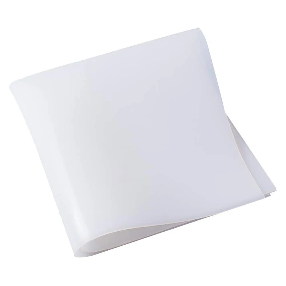 Hoja de goma de silicona suave blanca de alta temperatura 50 mm x 50 mm de grosor 0,5 mm